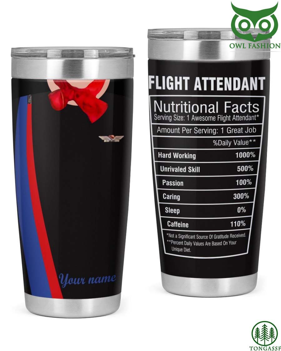 89 Personalized Flight Attendant Nutritional Facts Tumbler