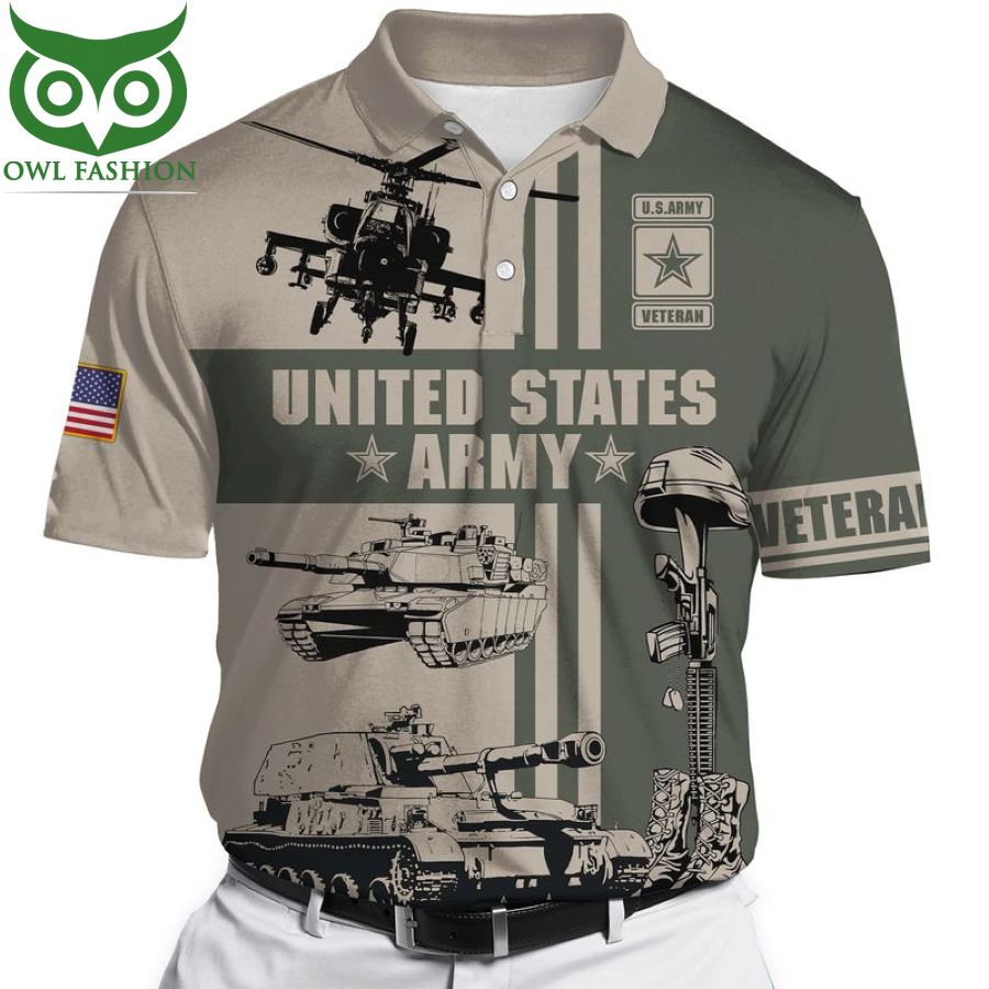 US Army veteran Tank helicopter Gun 3D shirt
