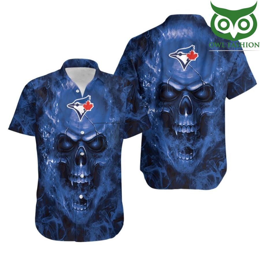 Toronto Blue Jays MLB fan skull Hawaiian Shirt