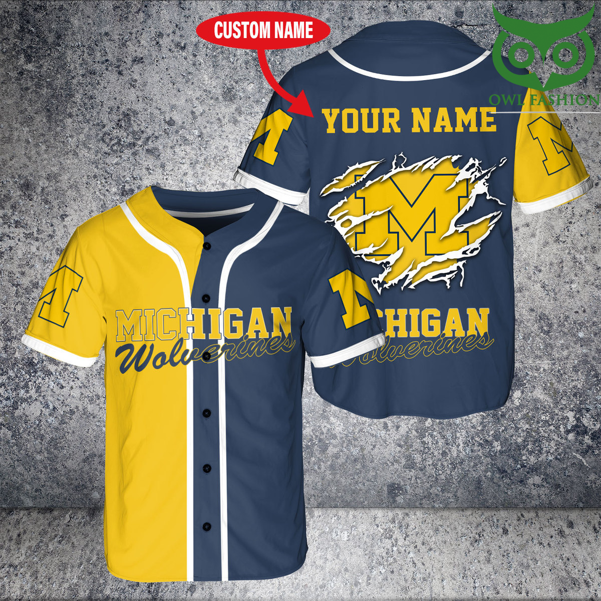 Custom Name NCAA Michigan Wolverines Baseball Jersey Shirt