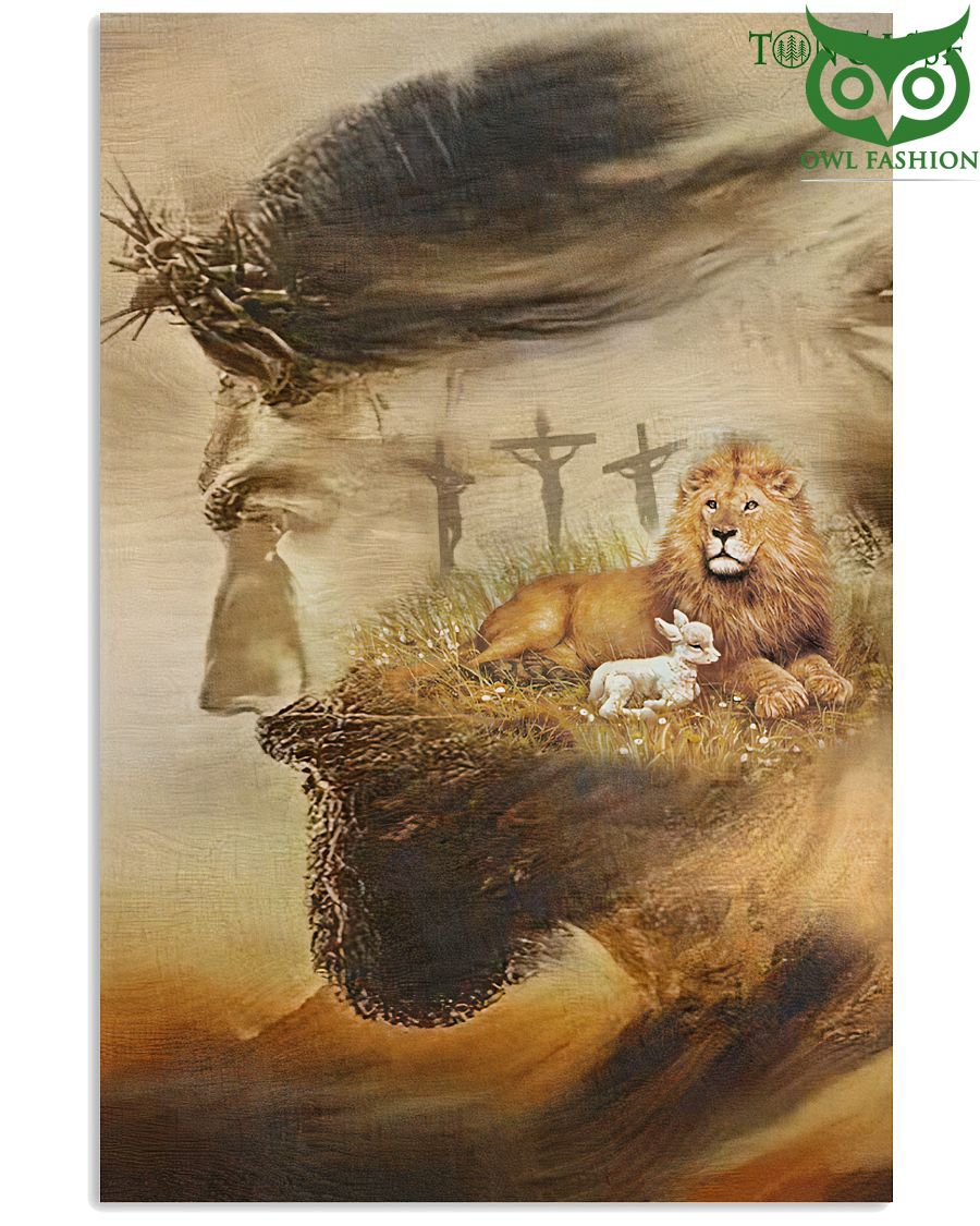 Peace on Earth for the lion and the Lamb Jesus poster
