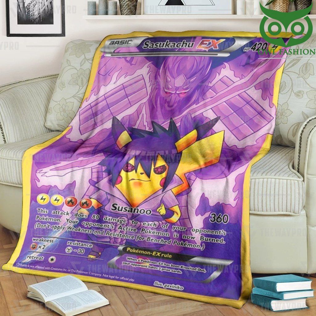 Anime Pokemon Sasukachu Fleece Blanket High Quality