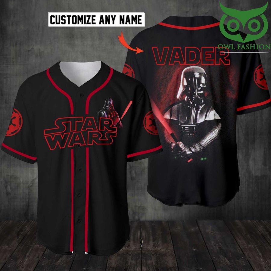 Personalized Star Wars Darth Vader Lightsaber Baseball Jersey Shirt