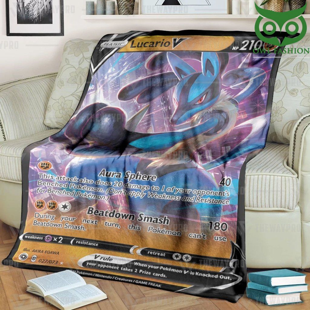 Pokemon Lucario V Fleece Blanket
