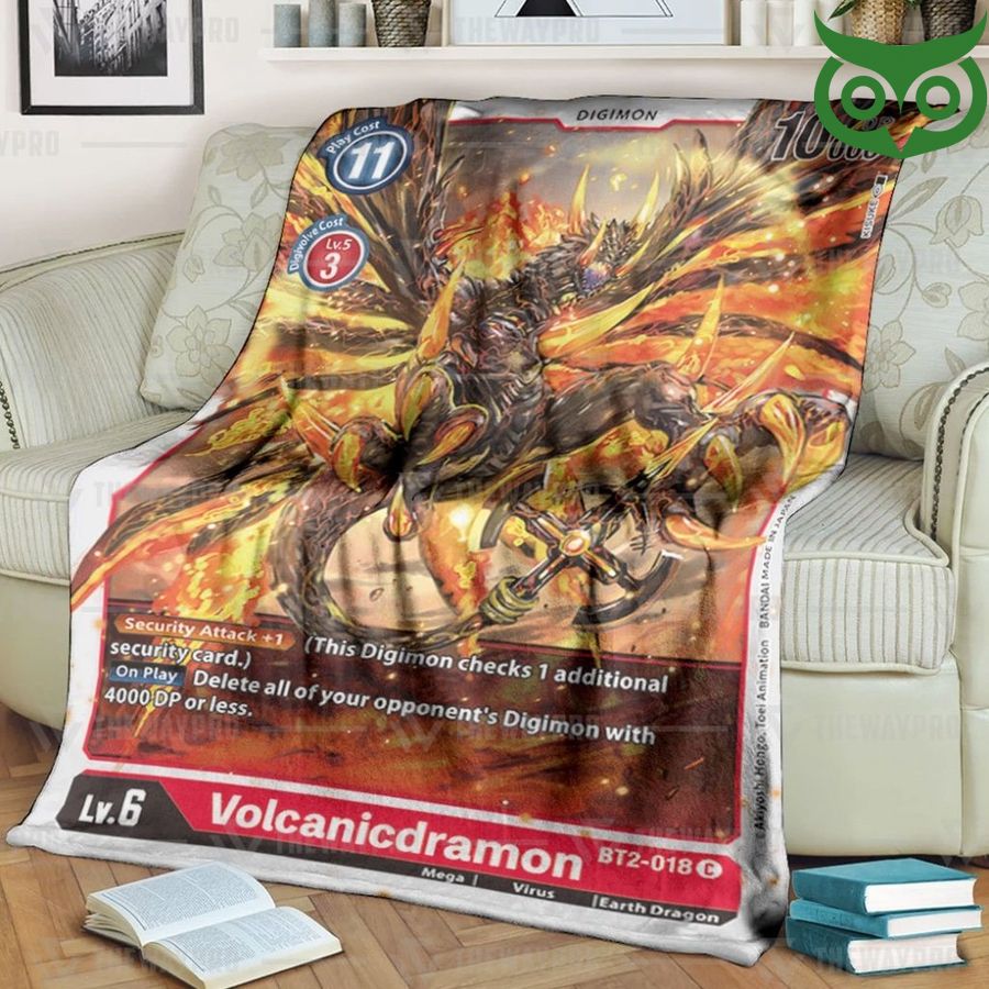 Digimon Volcanicdramon Fleece Blanket High Quality