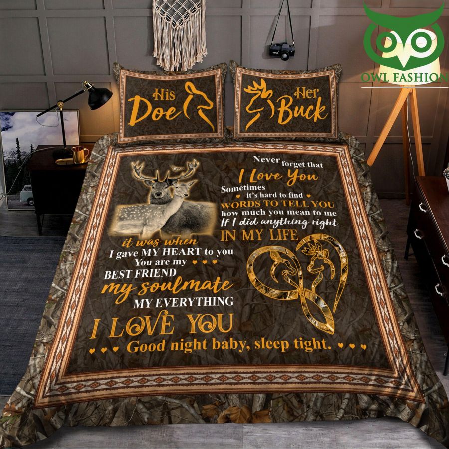 Soulmate Deer Couple Romantic Bedding Set