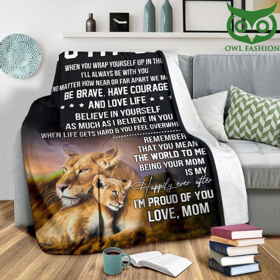 TO MY SON MOM LOVE LIONS BLANKET