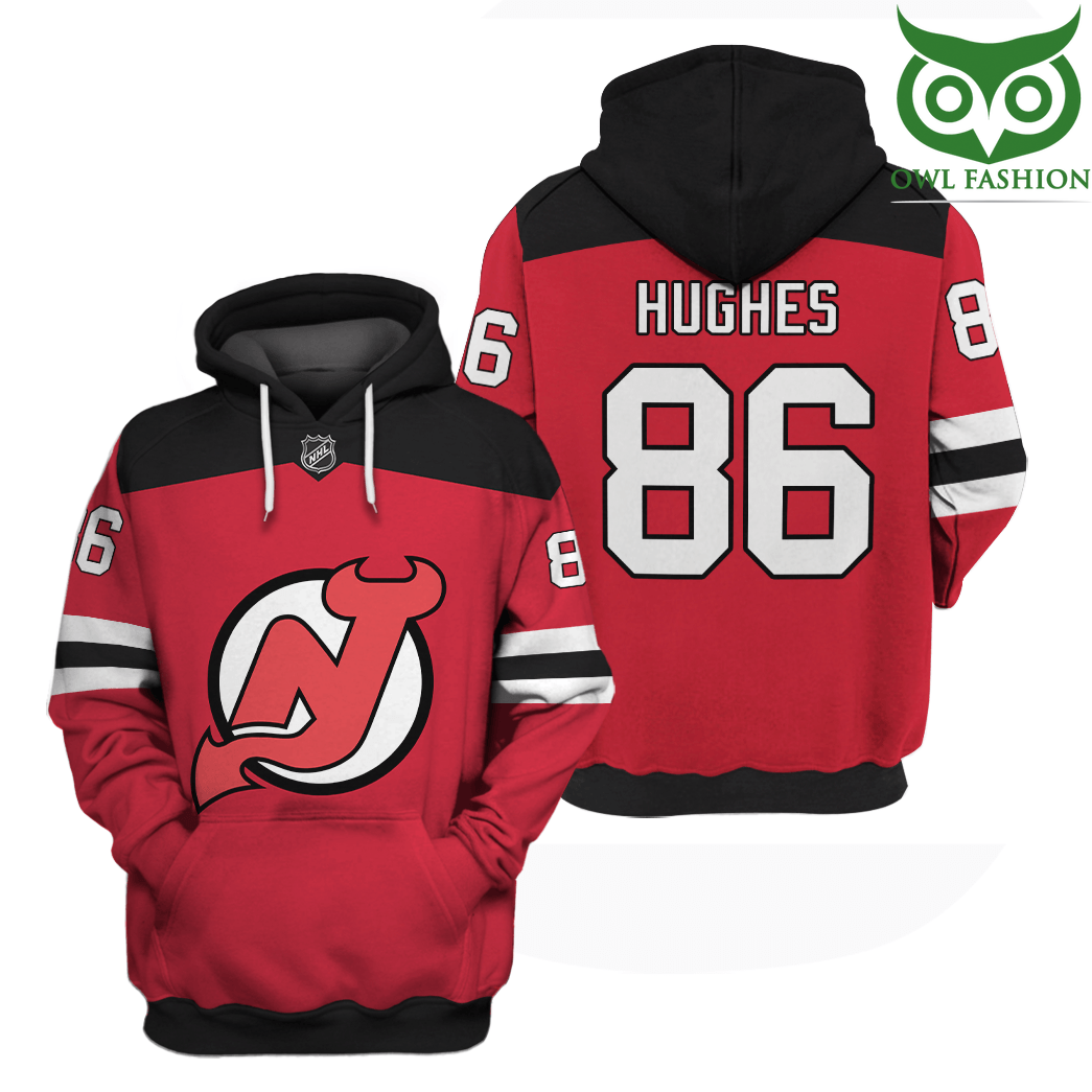NHL NEW JERSEY DEVILS JACK HUGHES 86 3D Hoodie and T-shirt