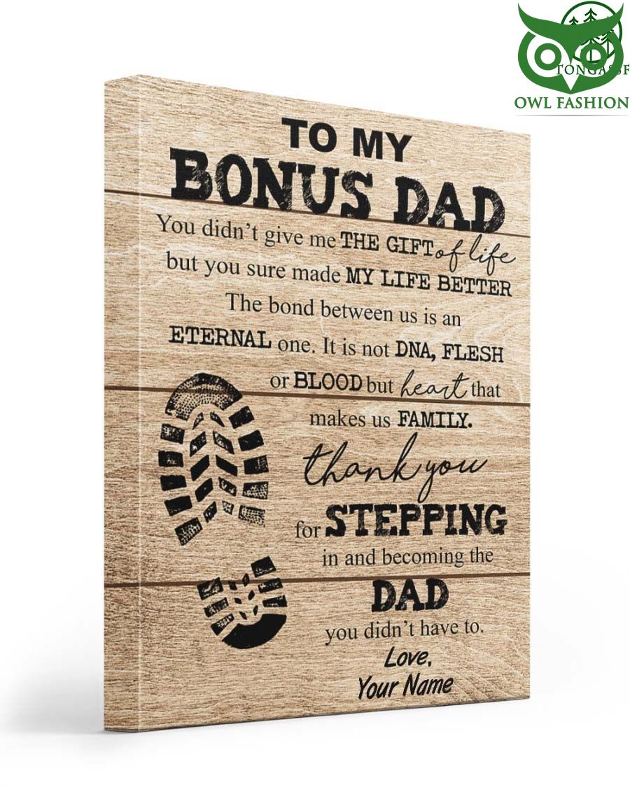 Personalized To My Bonus Dad Gallery Wrapped Canvas Prints