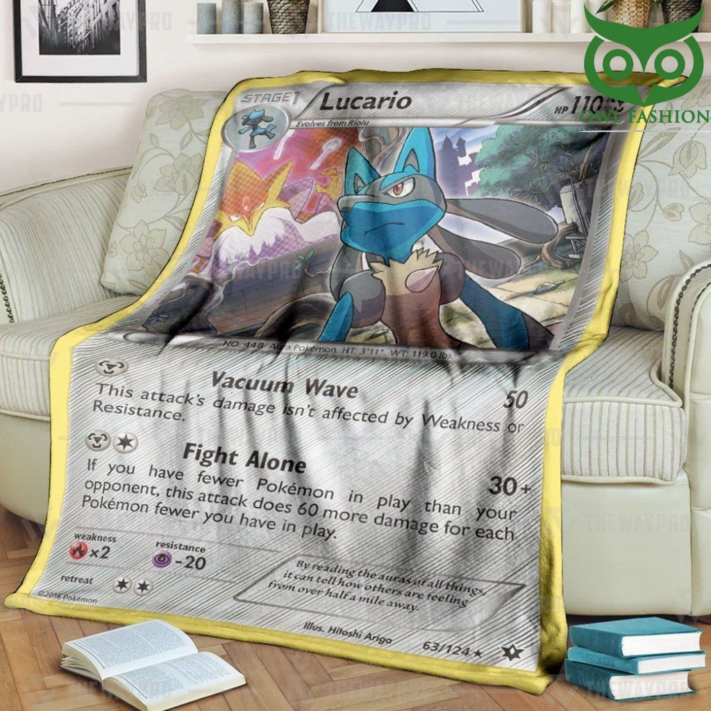 Anime Pokemon Lucario XY Fates Collide Fleece Blanket High Quality