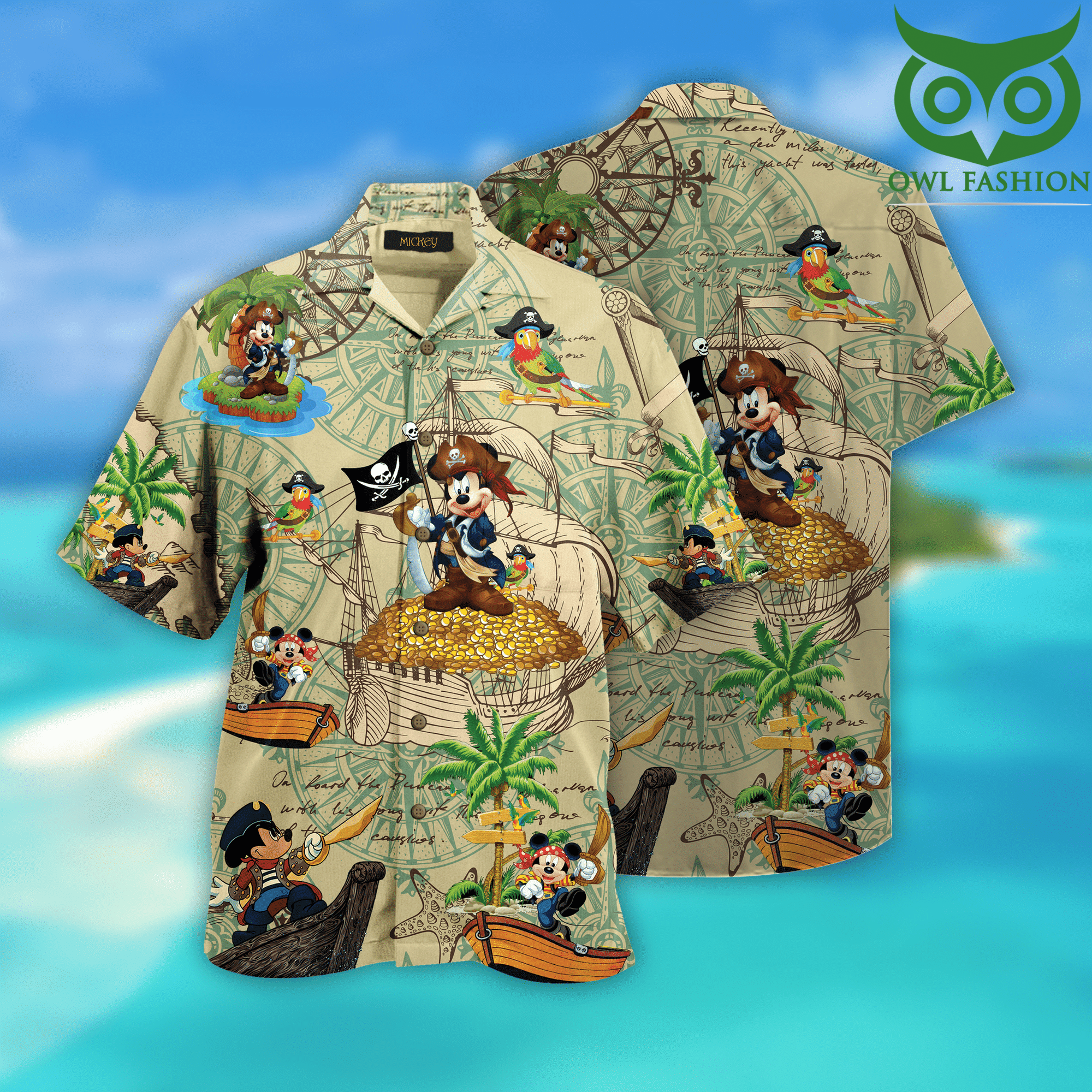 Pirate Mickey Mouse Hawaiian Shirt