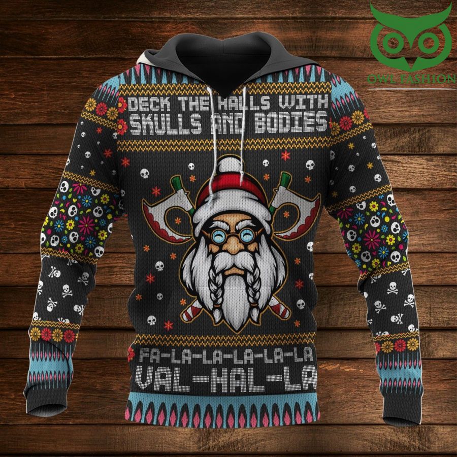 Viking Merry Xmas Valhalla Hoodie 3D