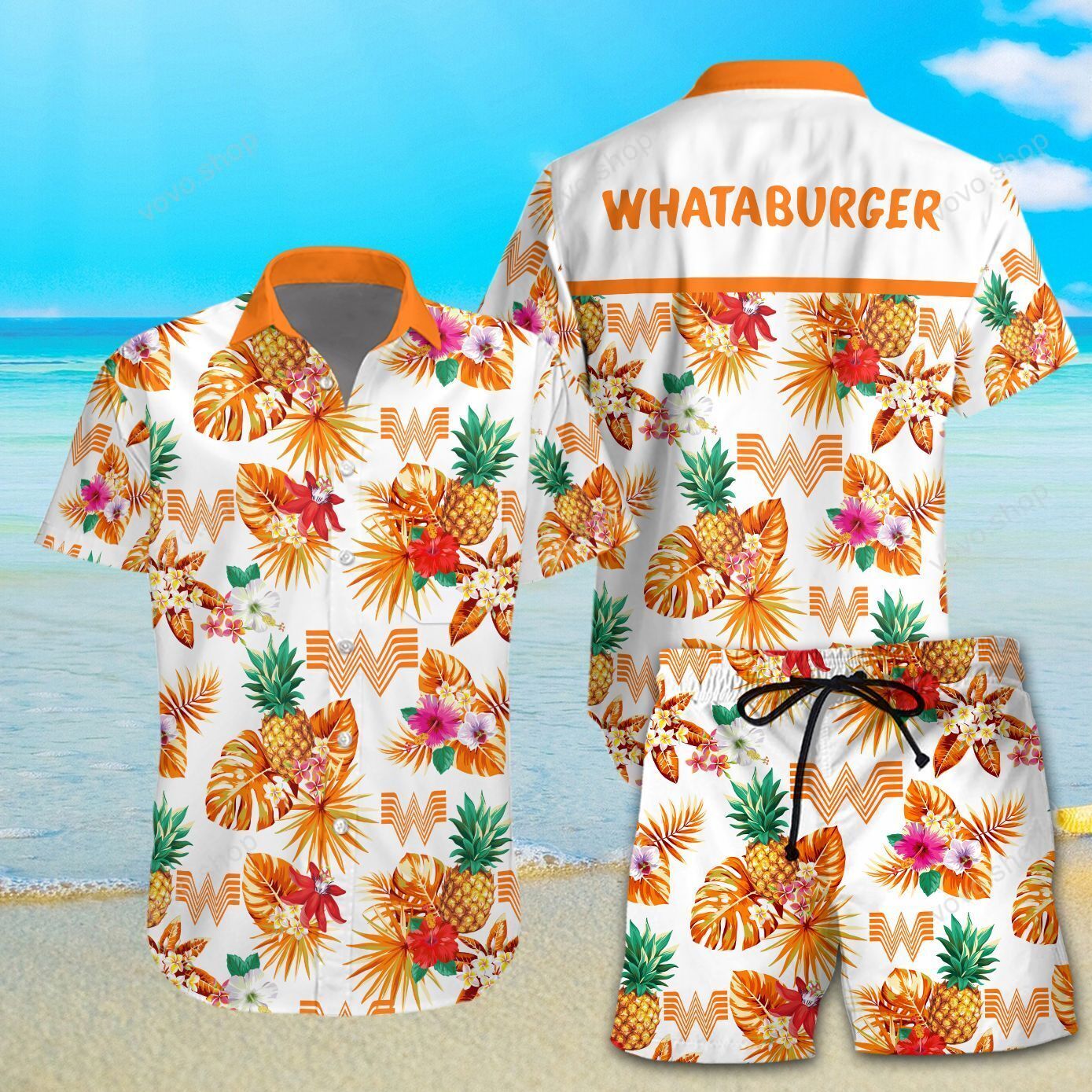 Whataburger Hawaiian Shirt 100% New