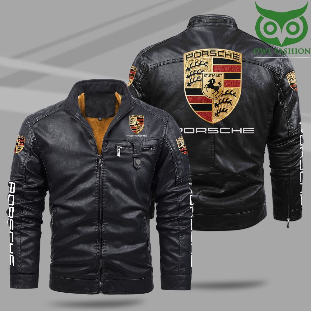 Porsche Fleece Leather Jacket