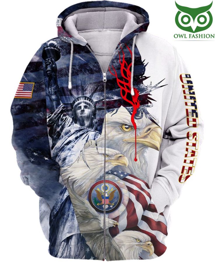 3D Full Print America Statue of Liberty Eagle and God 3D Hoodie and T-shirt