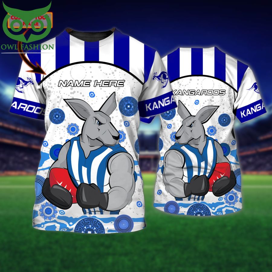 170 AFL North Melbourne Kangaroos Custom Name 3D T Shirt
