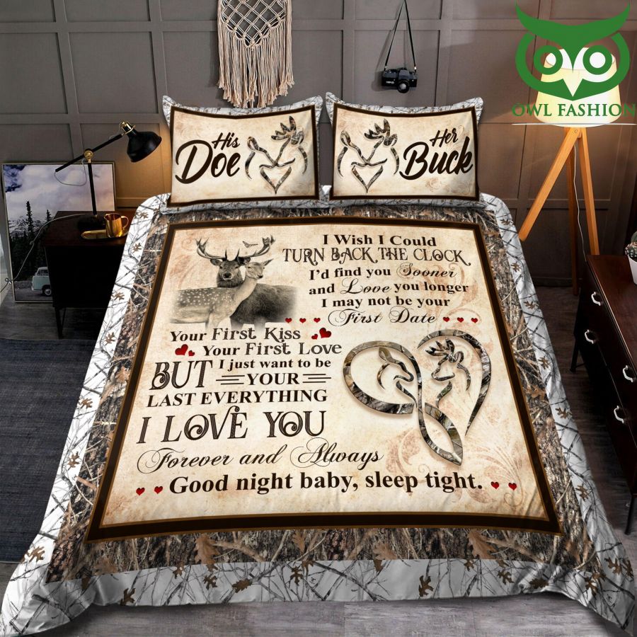 His Doe Her Buck Deer Romantic Bedding Set