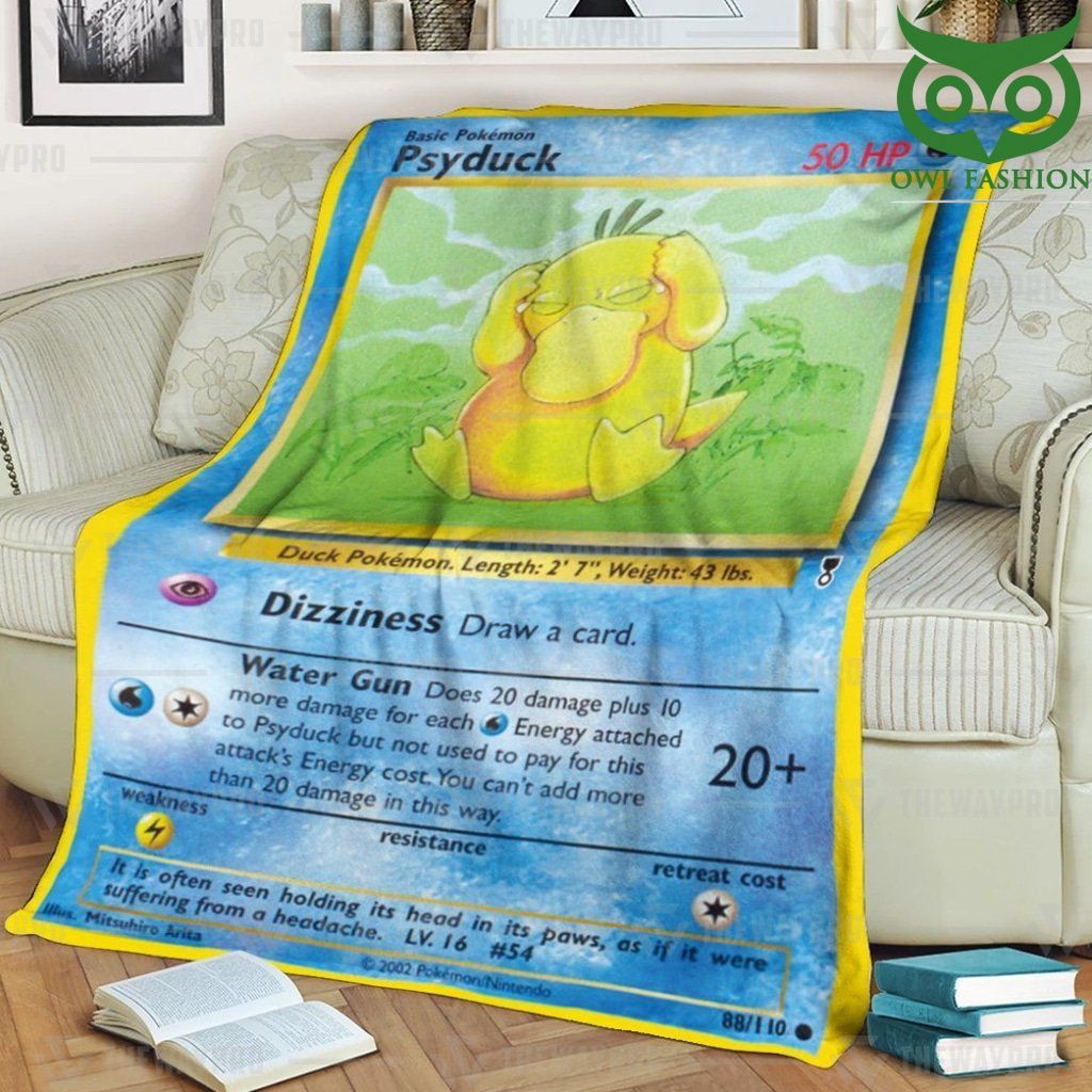 Anime Pokemon Psyduck Fleece Blanket High Quality