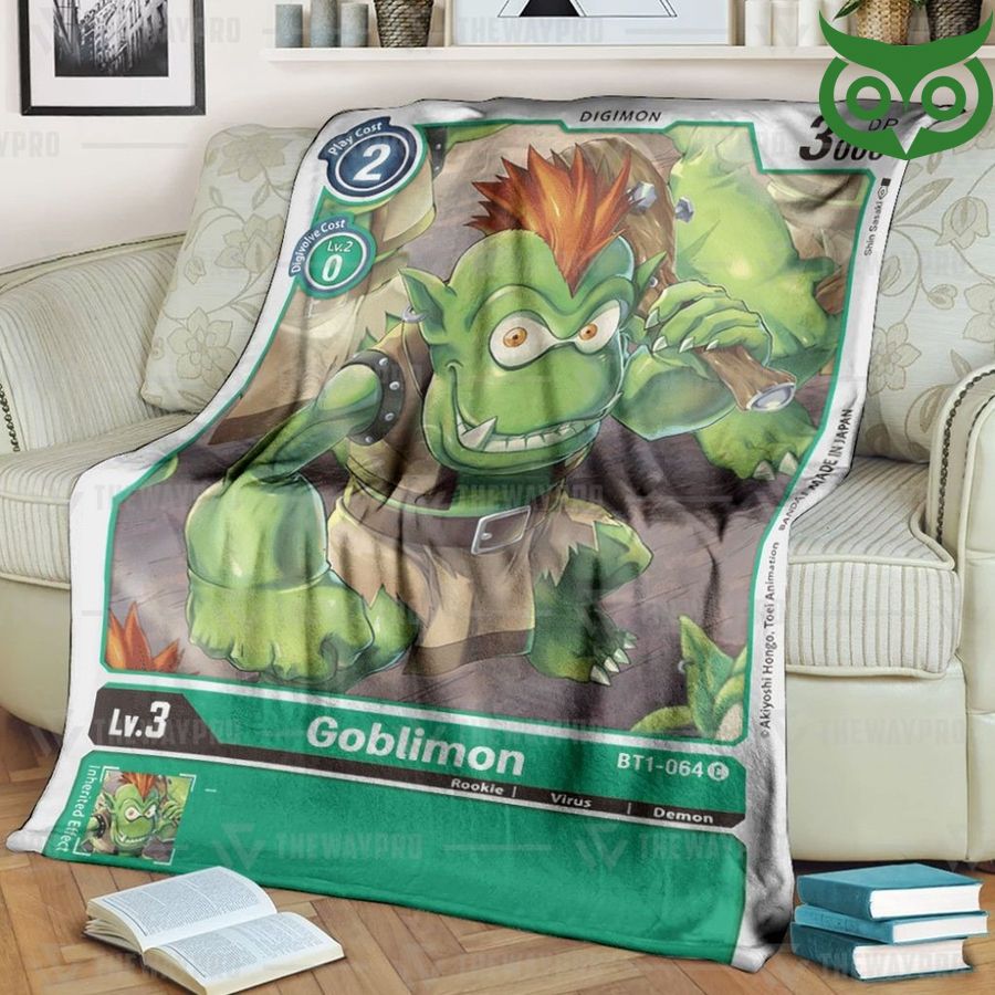 Digimon Goblimon Fleece Blanket High Quality