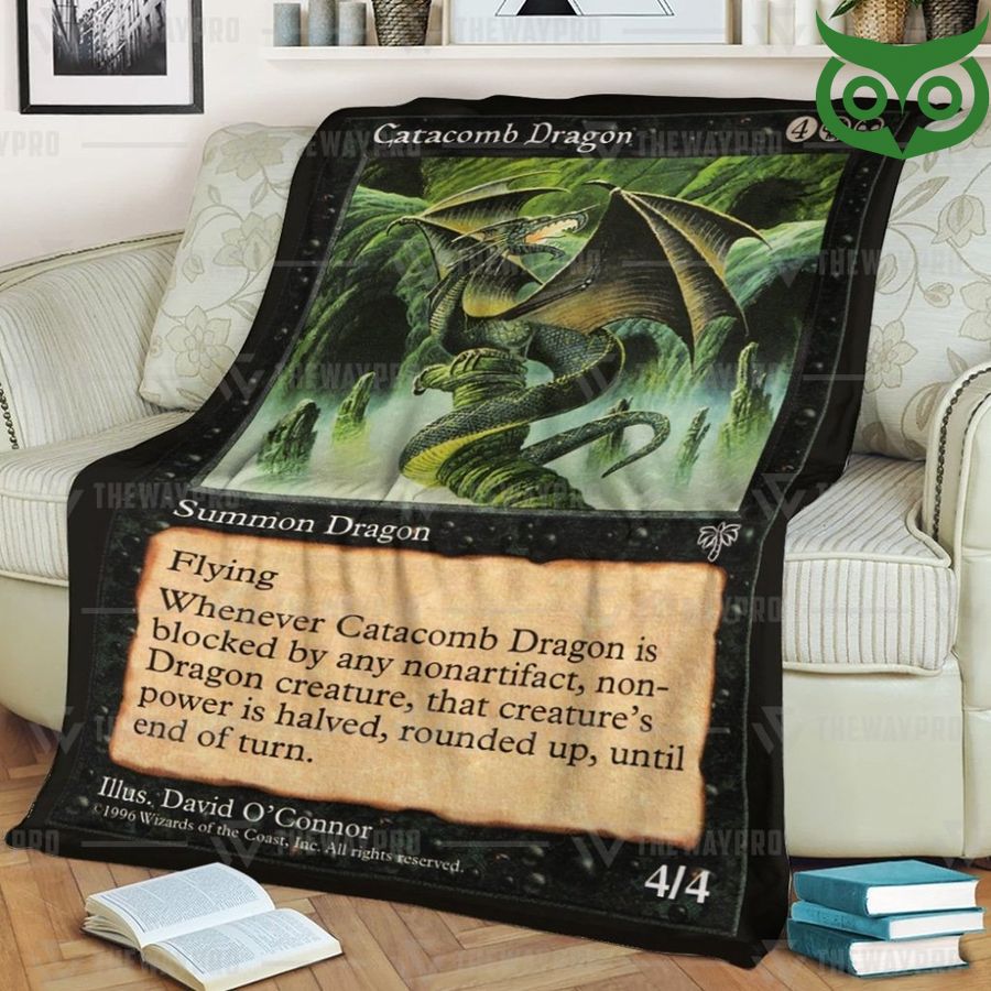 Game Magic The Gathering Catacomb Dragon Premium Fleece Blanket