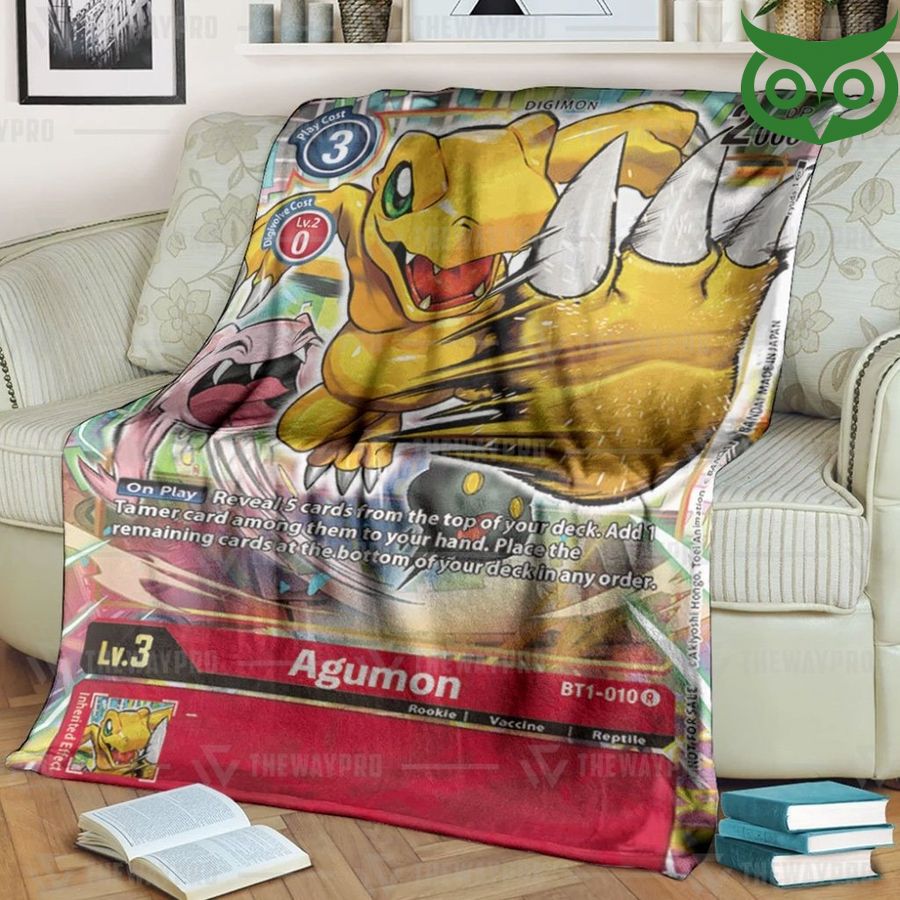 Digimon Agumon Fleece Blanket High Quality