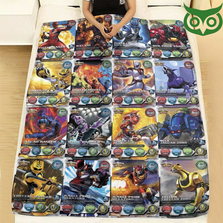 107 Power Rangers Jungle Fury Cards Limited Fleece Blanket