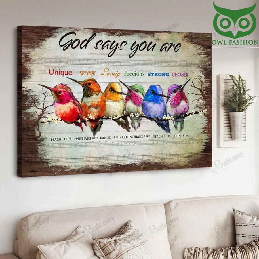 Hummingbird painting God says you are Poster