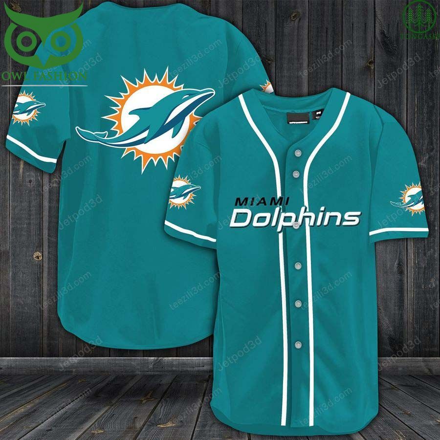 Miami Dolphins Baseball Jersey Shirt