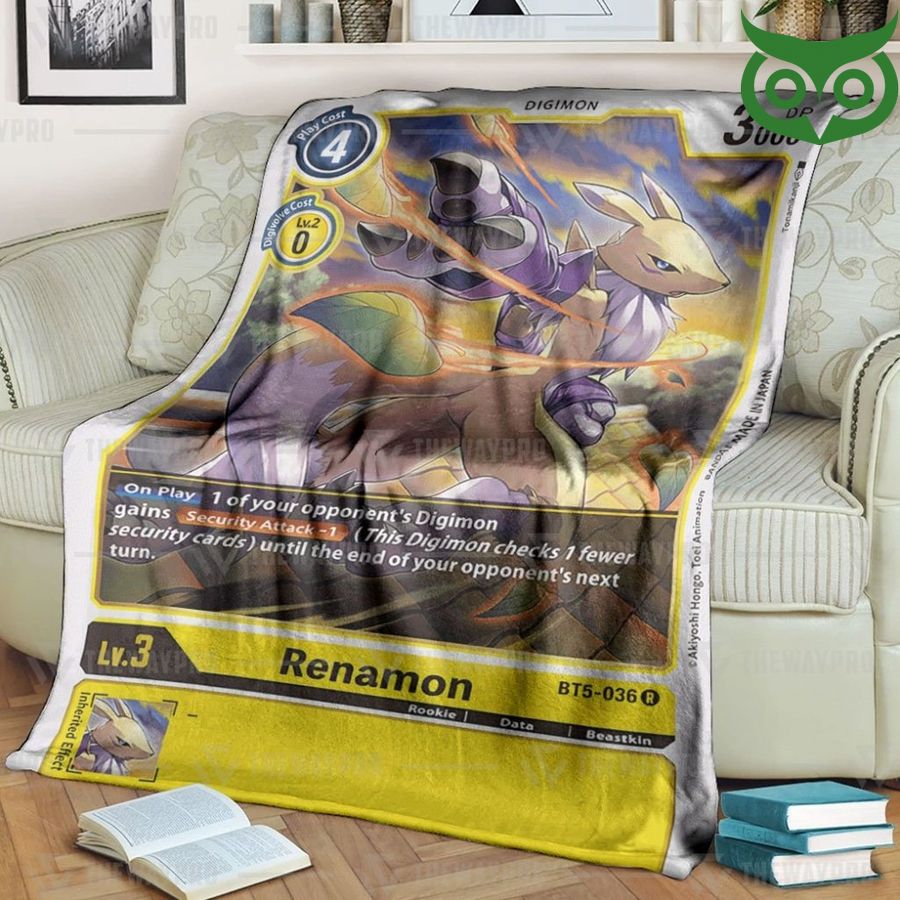 Digimon Renamon Fleece Blanket High Quality