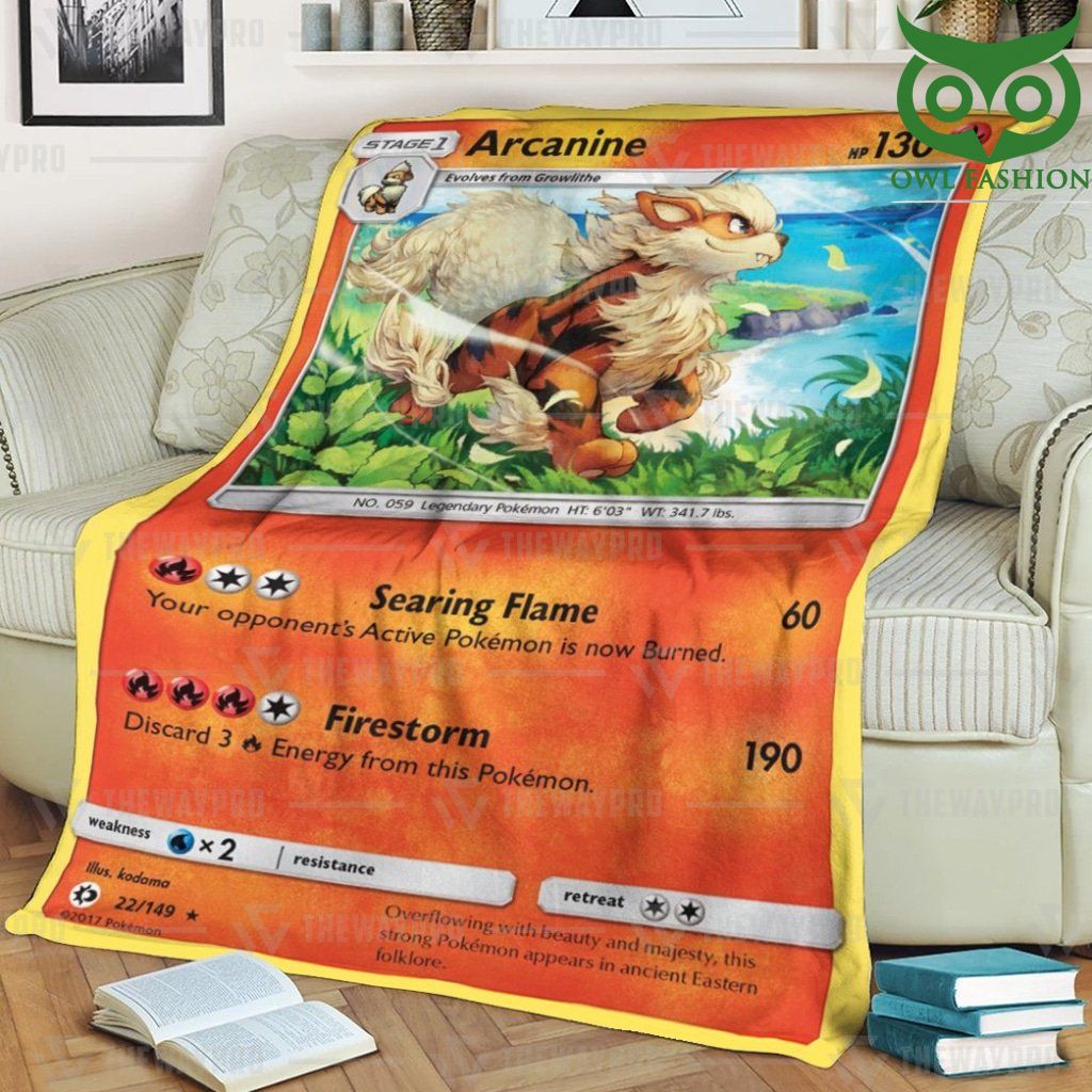 Pokemon Arcanine Fleece Blanket