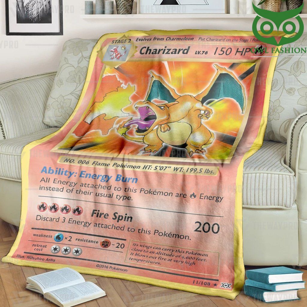 Anime Pokemon Charizard Evolutions Fleece Blanket High Quality