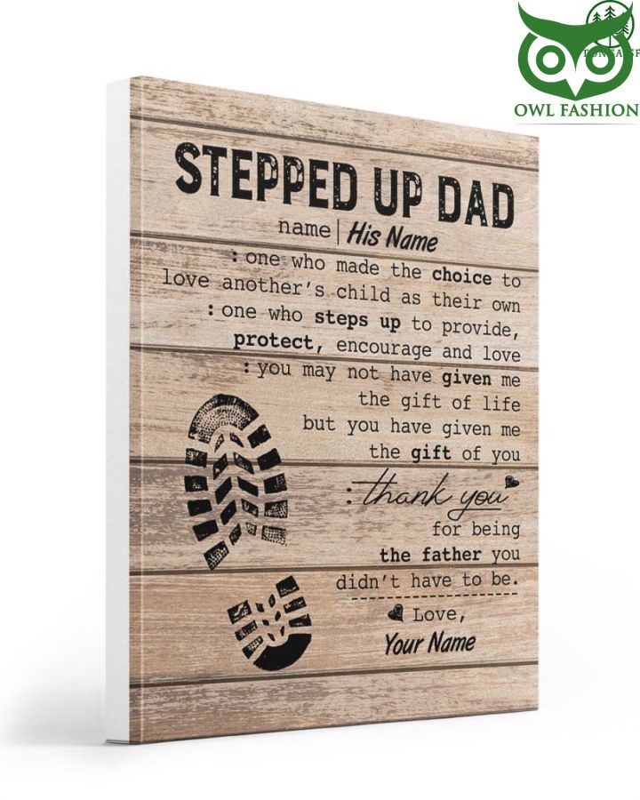 Personalized Stepped Up Dad Gallery Wrapped Canvas Prints