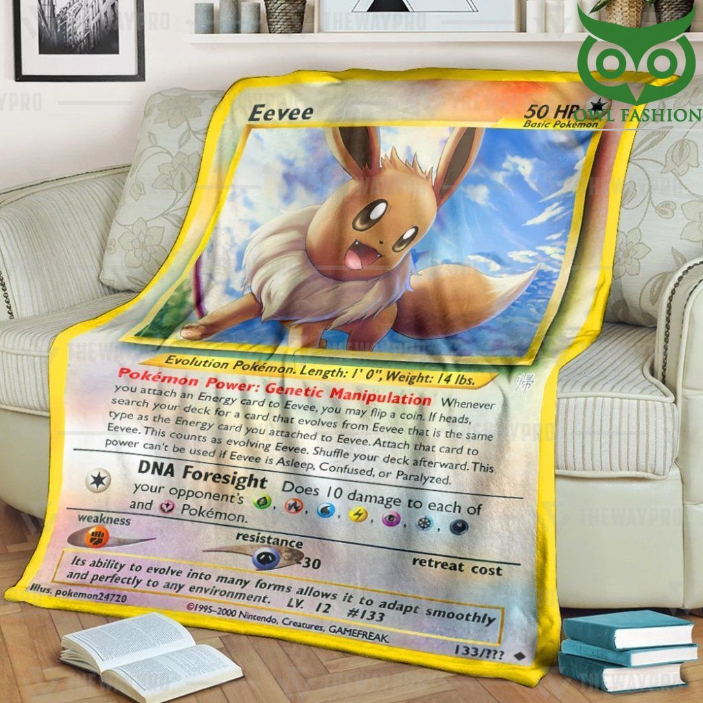 Anime Pokemon Eevee Fleece Blanket High Quality