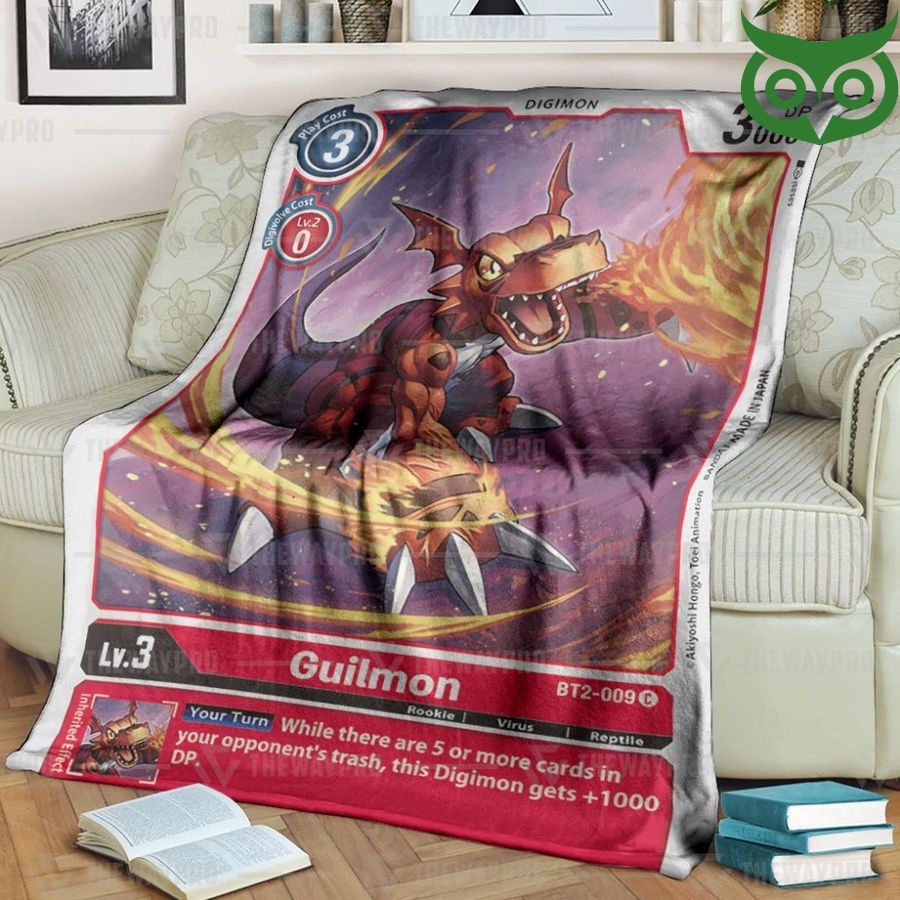 Digimon Guilmon Fleece Blanket High Quality