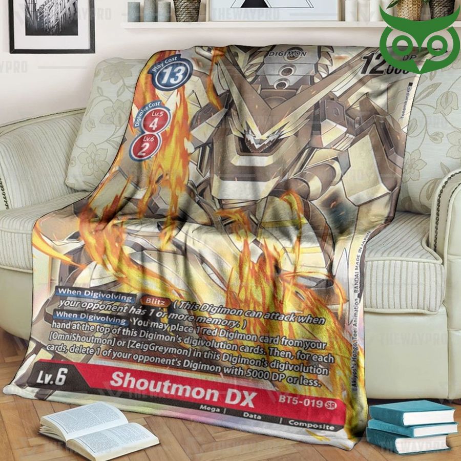 Digimon Shoutmon DX Fleece Blanket High Quality