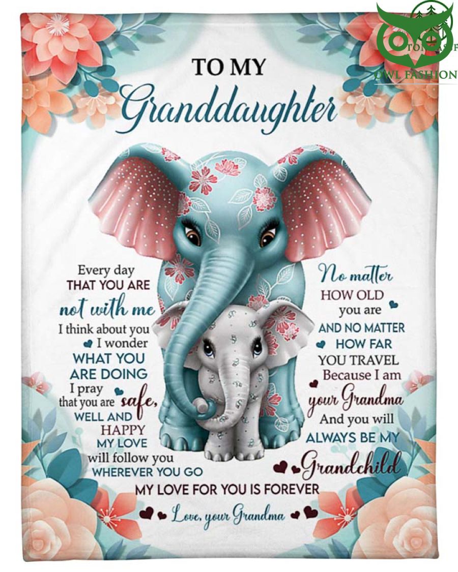 73 Gift for granddaughter Elephant Fleece Blanket