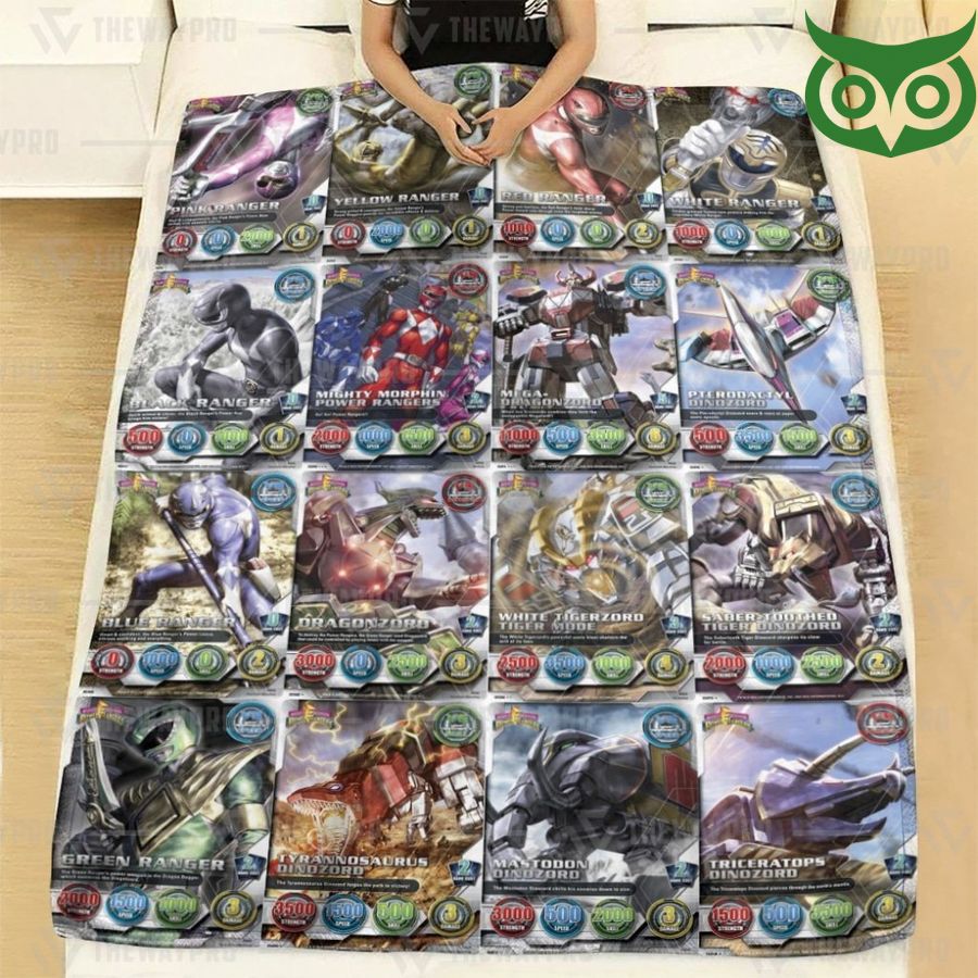 31 Mighty Morphin Power Rangers Cards Limited Fleece Blanket