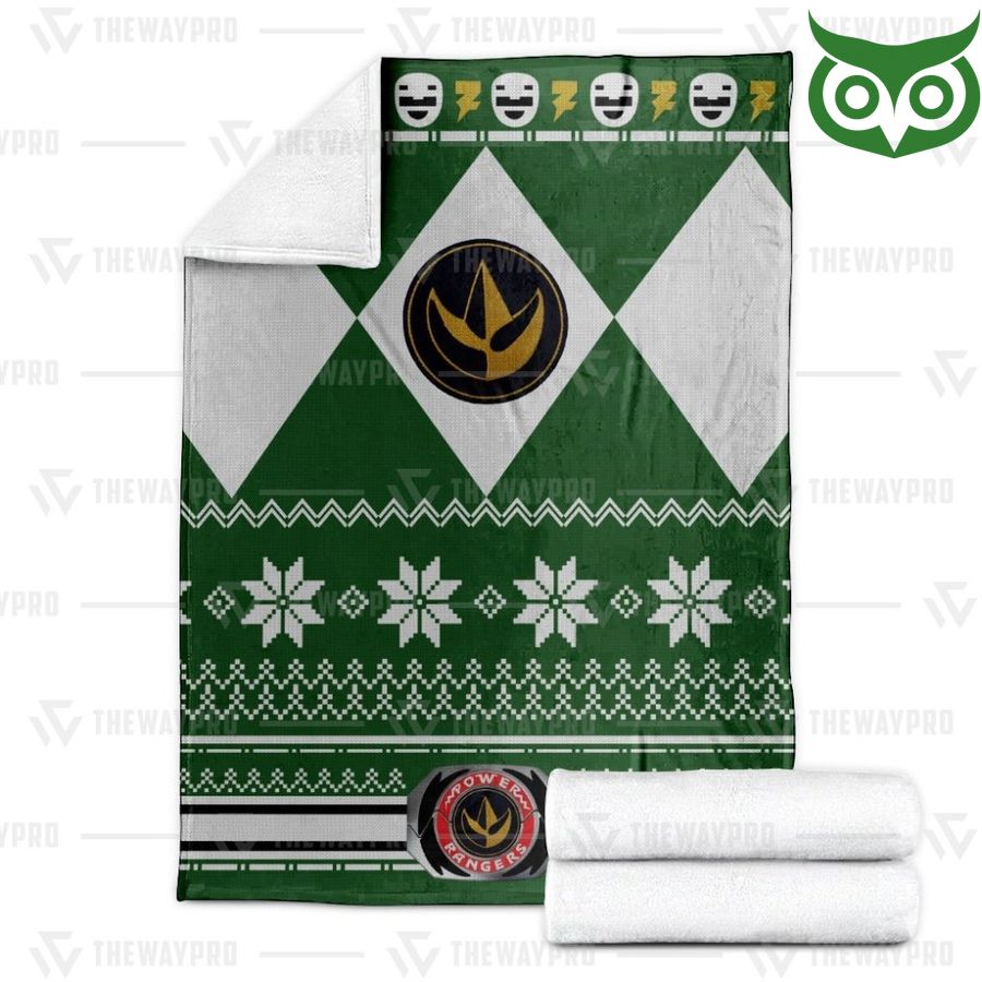 148 Mighty Morphin Green Power Rangers Ugly Christmas Limited Fleece Blanket