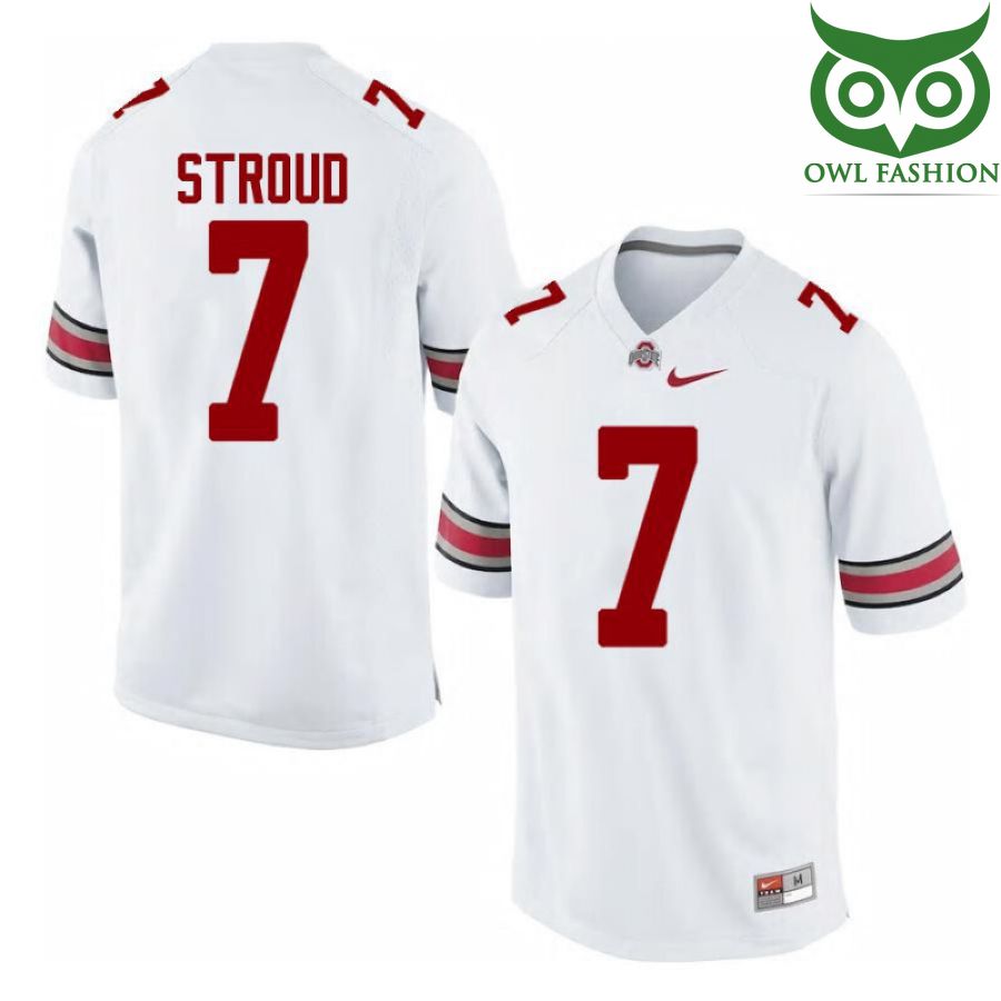 Ohio State Buckeyes 7 C J Stroud Limited White Football Jersey