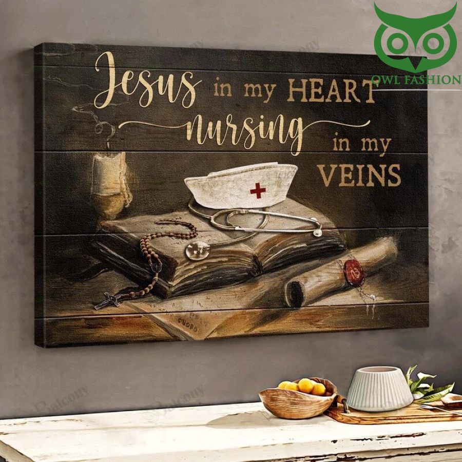 Jesus In My Heart nursing in my veins Canvas