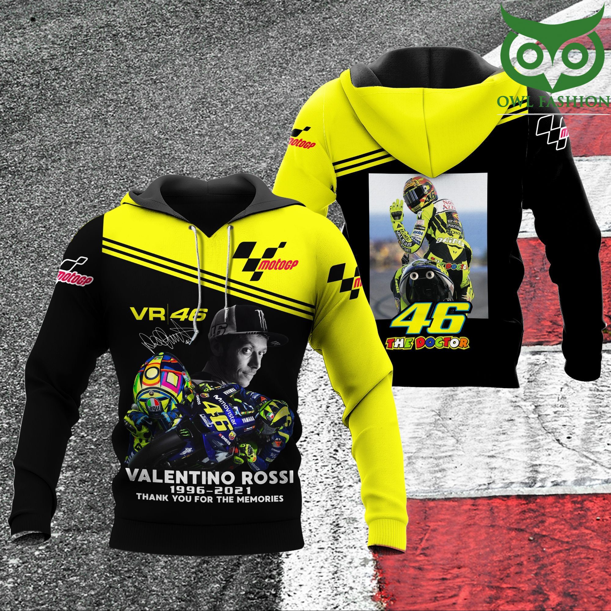 107 Valentino Rossi VR46 motoGP 3D hoodie