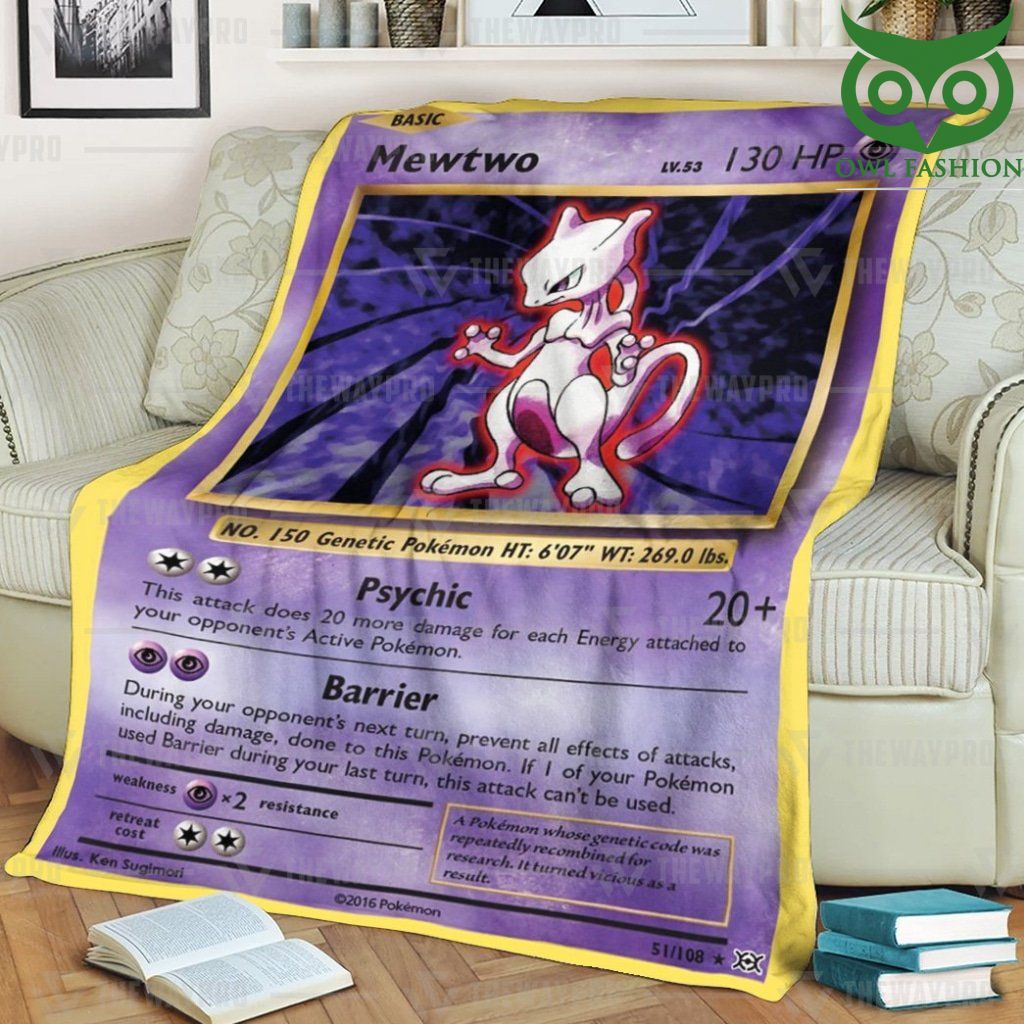 132 Anime Pokemon Mewtwo Evolutions Fleece Blanket