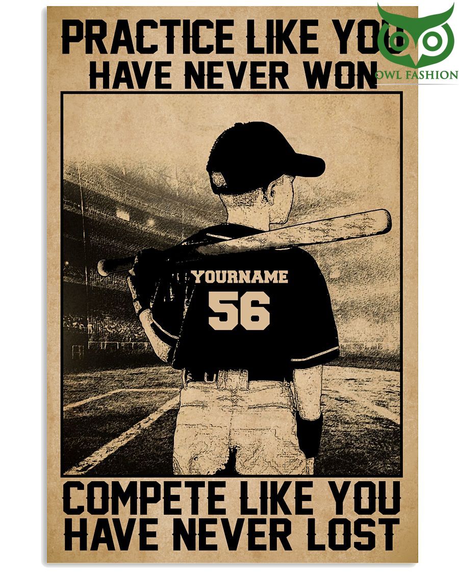 Practice Like You Have Never Won Custom Name Number Vertical Poster
