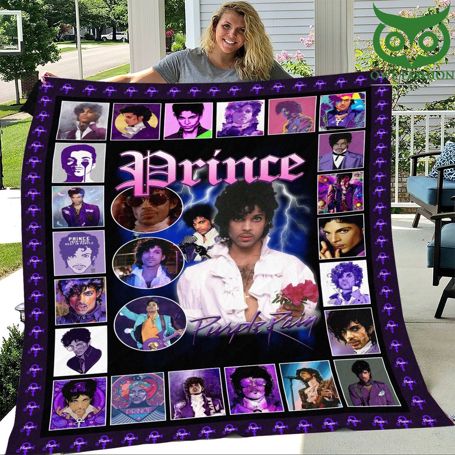 Prince Purple Rain Fleece Blanket