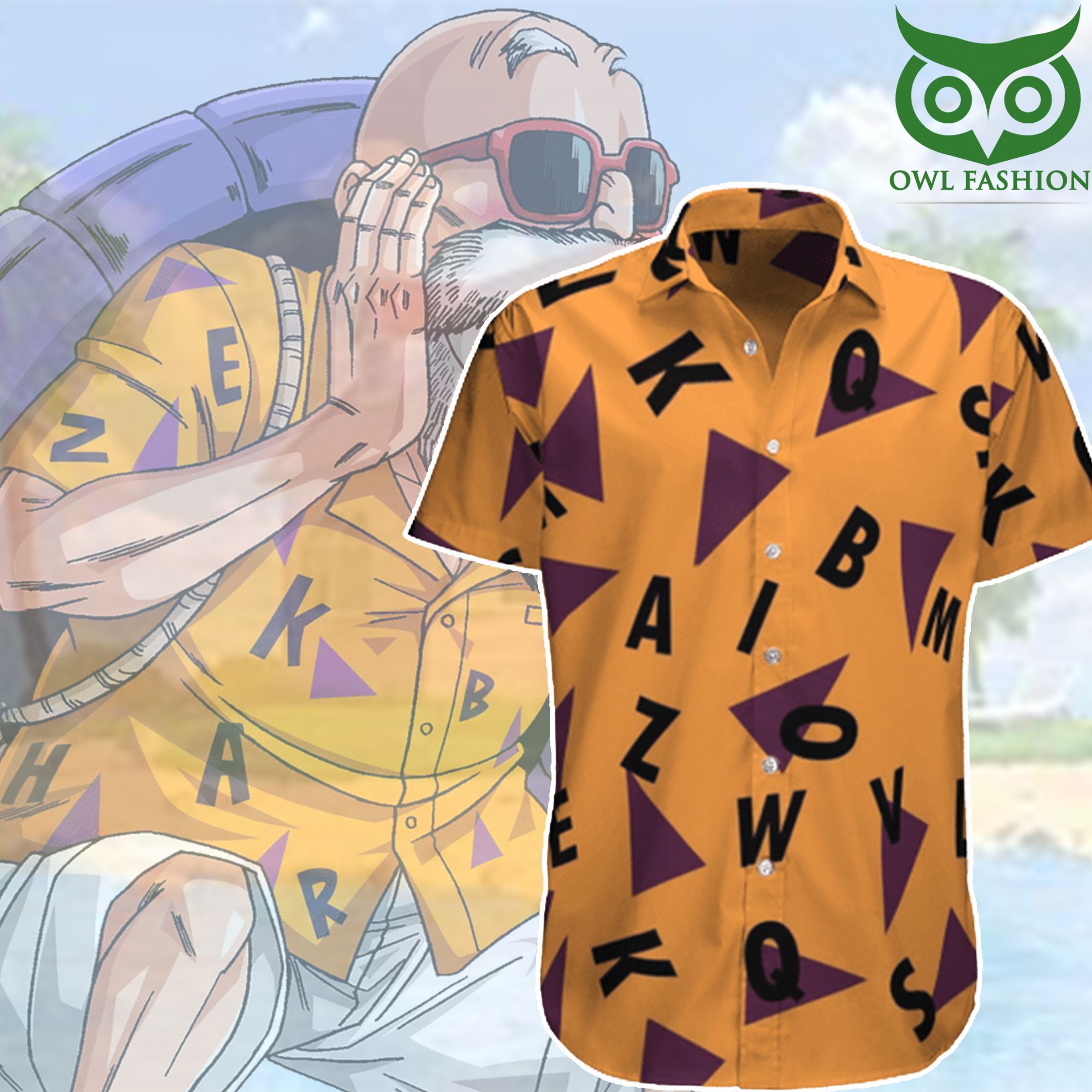Dragon Ball Master Roshi Pattern Hawaiian Shirt