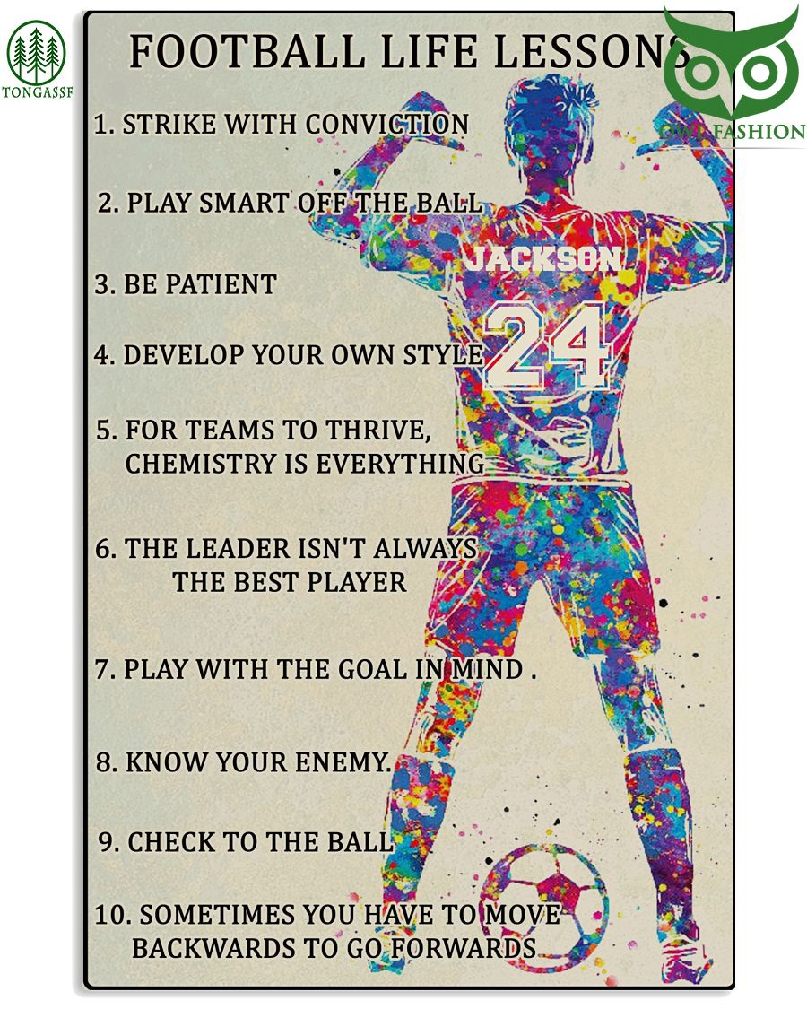 Personalized football life lessons soccer poster