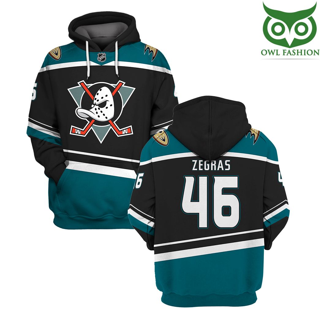 NHL ANAHEIM DUCKS Trevor Zegras 46 3D Hoodie and T-shirt