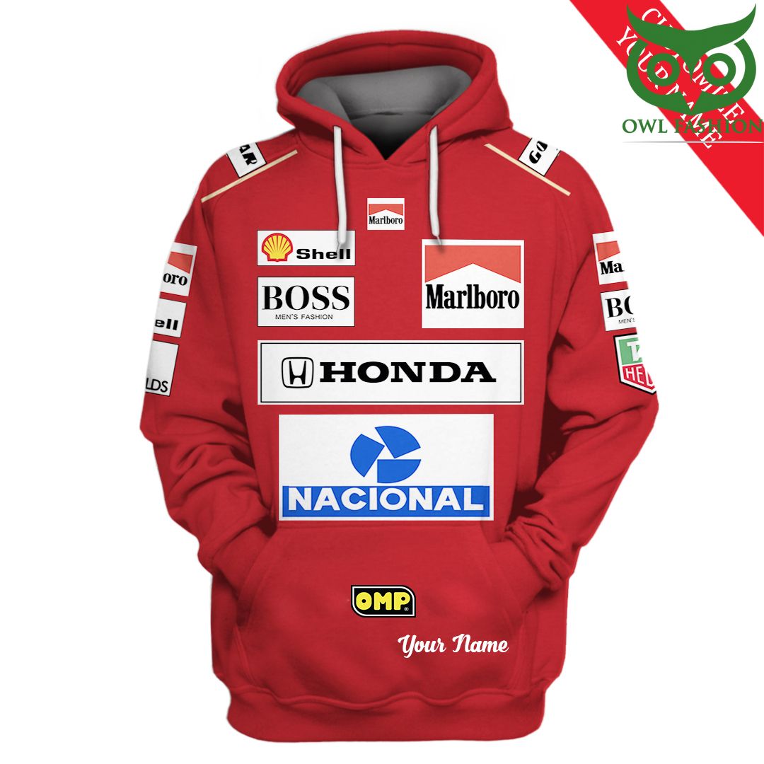 Custom Name Nacional Marlboro Honda F1 racing hoodie and T shirt