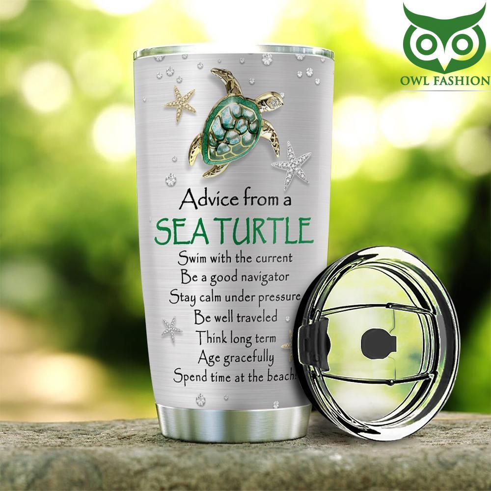 7 Personalized Turtle Advice Jewelry Style Stainless Steel Tumbler
