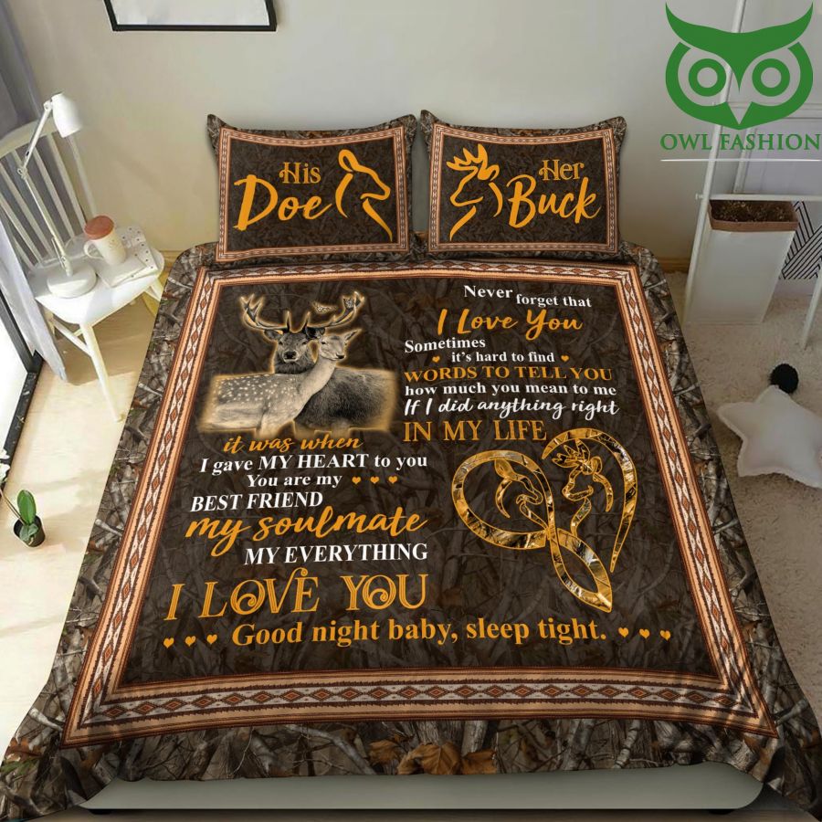 16 Soulmate Deer Couple Romantic Bedding Set